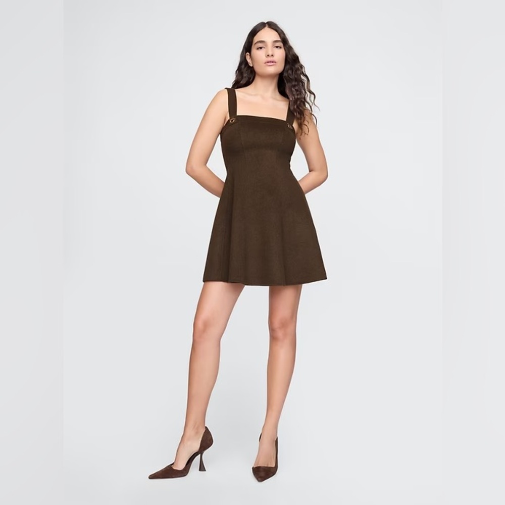 NWT Cult Gaia x Gap Wool Blend Mini Dress in Woodsy Brown Size 12